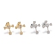 Brass Micro Pave Clear Cubic Zirconia Stud Earrings(EJEW-F264-15)-1