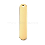 304 Stainless Steel Pendants, Oval Charms, Polishing, Ion Plating(IP), Golden, 37.5x8x2mm, Hole: 1.8mm(SA-E001-09G)