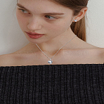 Heart Glass Pendant Necklaces & Stud Earrings Sets, Iron Jewelry Set, Platinum, 425mm(SJEW-LP0001-35)