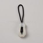 Luminous PVC Plastic Replacement Zipper Puller Tabs, Zip Pull Extender, with Polyester Rope, Black, 80mm(FIND-WH20042-66)