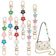 WADORN 6Pcs 3 Style Flower Plastic Enamel Link Bag Strap Extenders, with Alloy Swivel Clasps, Purse Accessories, Mixed Color, 13.1~15cm, 2pcs/style(FIND-WR0006-37)