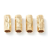 Brass Tube Beads, Long-Lasting Plated, Tube with Star, Real 24K Gold Plated, 15x6mm, Hole: 5mm(KK-Y003-72G)