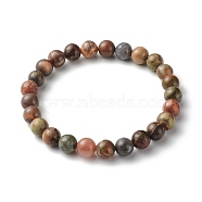 Round Natural Ocean Agate/Ocean Jasper Beads Stretch Bracelets, 3/8 inch(0.85cm), Inner Diameter: 2-3/8 inch(6cm)(BJEW-JB06385)
