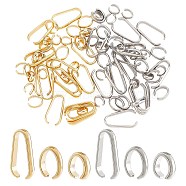 Unicraftale 84Pcs 6 Style 304 Stainless Steel Quick Link Connectors, Linking Rings, Golden & Stainless Steel Color, 5~14x5~7.5x2mm, 14pcs/style(STAS-UN0032-82)