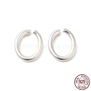 925 Sterling Silver Open Jump Rings, Oval, Silver, 8x6.5x1.2mm, Inner Diameter: 4.2x6.5mm, about 52pcs/10g(STER-NH0001-36H-S)