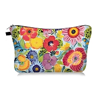 Polyester Cosmetic Pouches, Waterproof Clutch Bag, Toilet Bag for Women, Flower, Colorful, 22.5x13.5cm(PW-WG12CC8-03)