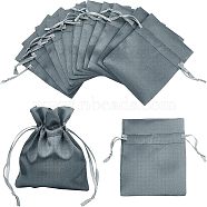 Polyester Drawstring Bags, Jewelry and Candy Pouches, for for Christmas Wedding Party Favors, Rectangle, Gray, 10.3x8.4x0.16cm(ABAG-NB0001-18A)