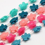 Synthetic Coral Beads Strands, Dyed, Tortoise, Mixed Color, 15x12x7mm, Hole: 2mm, about 22pcs/strand, 11.5 inch(CORA-L020-A-M)