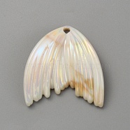 Grandient Color Opaque Resin Pendants, Fishtail Charm, Old Lace, 26.5x26x5mm, Hole: 2mm(RESI-WH0026-74I)