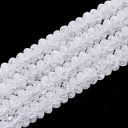 Synthetic Crackle Quartz Beads Strands, Rondelle, White, 8~8.5x4.5~6mm, Hole: 1.2mm, about 87pcs/strand, 15.5 inch(X-G-S285-08)