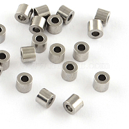 304 Stainless Steel Column Spacer Beads, Stainless Steel Color, 2x3mm, Hole: 1.5mm(X-STAS-S040-03)