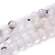 Natural Agate Beads Strands, Dyed, Round, WhiteSmoke, 4mm, Hole: 0.8mm, about 94pcs/strand, 15.75 inch(40cm)(G-I261-B03-4mm)
