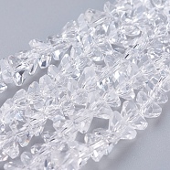 Transparent Glass Beads Strands, Faceted, Triangle, Clear, 4.5x5x6mm, Hole: 1mm, about 88~90pcs/strand, 28~30cm(EGLA-J146-6mm-NB01)