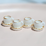 Mini Resin Coffee Cup, Micro Landscape Dollhouse Accessories, Pretending Prop Decorations, White, 15x10mm(BOTT-PW0011-16)