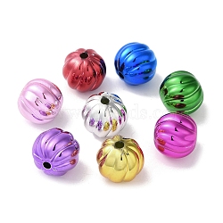 UV Plated Acrylic Beads, Pumpkin, Mixed Color, 14.5mm, Hole: 3mm(X-OACR-H123-02)