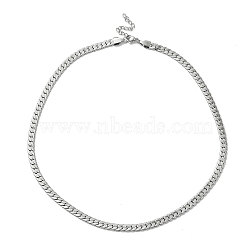 304 Stainless Steel Cuban Link Chain Necklace, Stainless Steel Color, 17.72x0.20 inch(45x0.5cm)(NJEW-K249-01A-P)