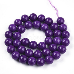 Natural Lepidolite/Purple Mica Stone Beads Strands, Spodumene Beads, Dyed, Round, 10mm, Hole: 1mm, about 39pcs/strand, 15.16''(38.5cm)(G-T140-10mm-06)