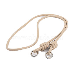 PU Leather & Alloy Phone Hand Strap Chains, Purse Chains, Tan, 116cm(AJEW-H151-01F)