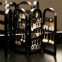 Plastic Earring Storage Display, Black, 43.5x2x28cm(PW-WG699CC-03)