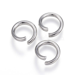 Non-Tarnish 304 Stainless Steel Open Jump Rings, Stainless Steel Color, 12 Gauge, 12x2mm, Inner Diameter: 8mm(X-STAS-E113-09P)