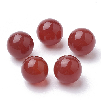 Natural Agate Beads, Gemstone Sphere, Round, No Hole/Undrilled, Dyed, Red, 12mm