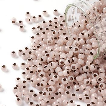 TOHO Round Seed Beads, Japanese Seed Beads, (741) Copper Lined Alabaster, 8/0, 3mm, Hole: 1mm, about 10000pcs/pound