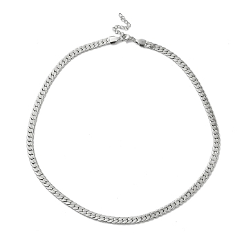 304 Stainless Steel Cuban Link Chain Necklace, Stainless Steel Color, 17.72x0.20 inch(45x0.5cm)