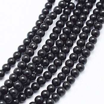 Natural Black Onyx Beads Strands, Dyed, Round, 3mm, Hole: 0.5mm, about 134pcs/strand, 15.16 inch(38.5cm)
