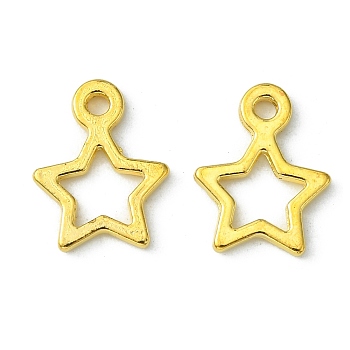 Tibetan Style Alloy Charms, Star, Christmas, Golden, Lead Free & Cadmium Free, 14x10x2mm, Hole: 1.5mm