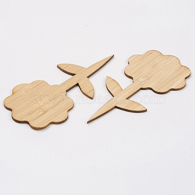 Flower Shape Bamboo Plant Labels(DIY-WH0167-25)-2