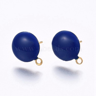 Golden Blue Stainless Steel Stud Earrings