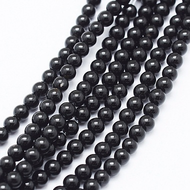 3mm Round Black Agate Beads