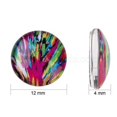 Mosaik bedrucktes Glas halbrund / Kuppel Cabochons(X-GGLA-N004-12mm-G)-3