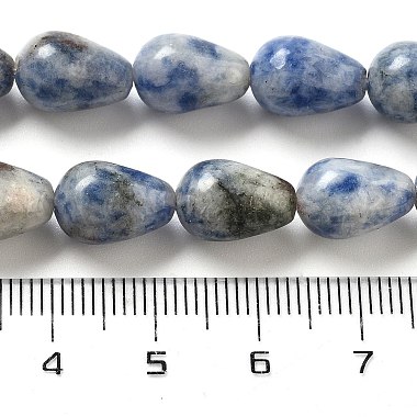 perles de jaspe tache bleue naturelle(G-B106-A15-02)-5