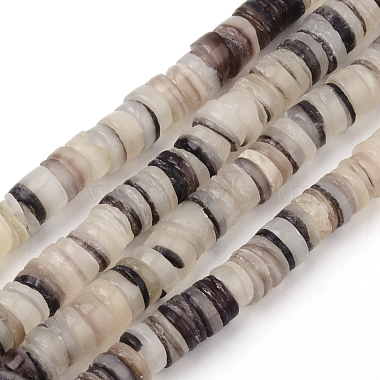 5mm CoconutBrown Disc Black Lip Shell Beads