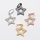 CZ Brass Micro Pave Cubic Zirconia Five-Pointed Star Charms(ZIRC-L018-07)-1