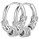 Non-Tarnish 304 Stainless Steel Beaded Hoop Earrings(PW-WG23967-07)-1