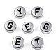 Silver Color Plated Acrylic Horizontal Hole Letter Beads(MACR-T009-13)-1