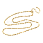 2.5MM Brass Column Ball Chain Necklaces for Women, Nickel Free, Real 18K Gold Plated, 18.62 inch(47.3cm)(NJEW-B148-04G)