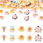 50Pcs Opaque Resin Cabochons, Cartoon Bread, Mixed Shapes, Mixed Color, 12.5~15x12~13x6.5~7mm(CRES-TA0001-48)