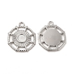 Non-Tarnish 304 Stainless Steel Pendant Cabochon Settings, Polygon, Stainless Steel Color, Tray: 4mm, 18x15.5x1.5mm, Hole: 1.6mm(STAS-A070-20P)