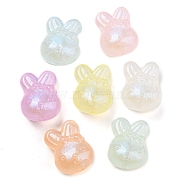 Luminous Acrylic Beads, Glitter Beads, Glow in the Dark, Rabbit Head, Mixed Color, 18x14x11mm, Hole: 3mm,  about 333pcs/500g(MACR-D024-20)
