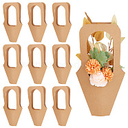 Kraft Paper Gift Bag with Handle, Flower Packing Bags, Recycled Bags, for Wedding, Birthday, BurlyWood, 42x23x0.1cm(ABAG-WH0044-22)