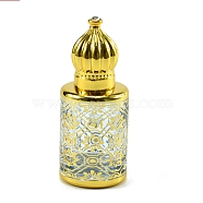Glass Roller Ball Bottles, with Cover, SPA Aromatherapy Essemtial Oil Empty Bottle, Gold, 6.8x2.8cm(PW-WG41433-03)