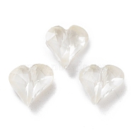 K9 Glass Rhinestone Cabochons, Point Back & Back Plated, Faceted, Heart, Crystal, 9x8x4mm(RGLA-M016-E02-002DE)