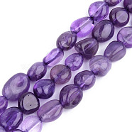 Natural Amethyst Beads Strands, Tumbled Stone, Nuggets, 5~13x5~10x3~8mm, Hole: 1mm, about 40~60pcs/strand, 14.57 inch~15.74 inch(37~40cm)(X-G-S359-160)