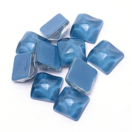 Opaque Resin Cabochons Accessories, for Jewelry Making, Irregular Shape, Sqaure, Steel Blue, 16x16x8.5mm(RESI-WH0011-30C)