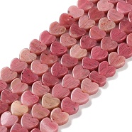 Natural Rhodonite Beads Strands, Heart, 6x6x3mm, Hole: 1mm, about 69~71pcs/strand, 14.57''~14.96''(37~38cm)(G-M403-A32-02)