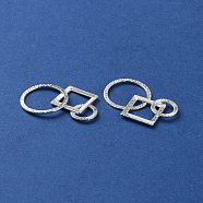 Alloy Linking Rings, Lead Free & Nickel Fre & Cadmium Free, Silver, 33x21x2.1mm(PALLOY-UN0001-04S-NR)