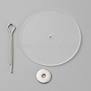 Doll Rotatable Joints Accessories, for DIY Crafts Toys Teddy Bear Making, with Plastic Discs, Iron Washers & Pins, Platinum, 44x6.5x1.5mm, 10 sets/bag(DIY-WH0502-91J)